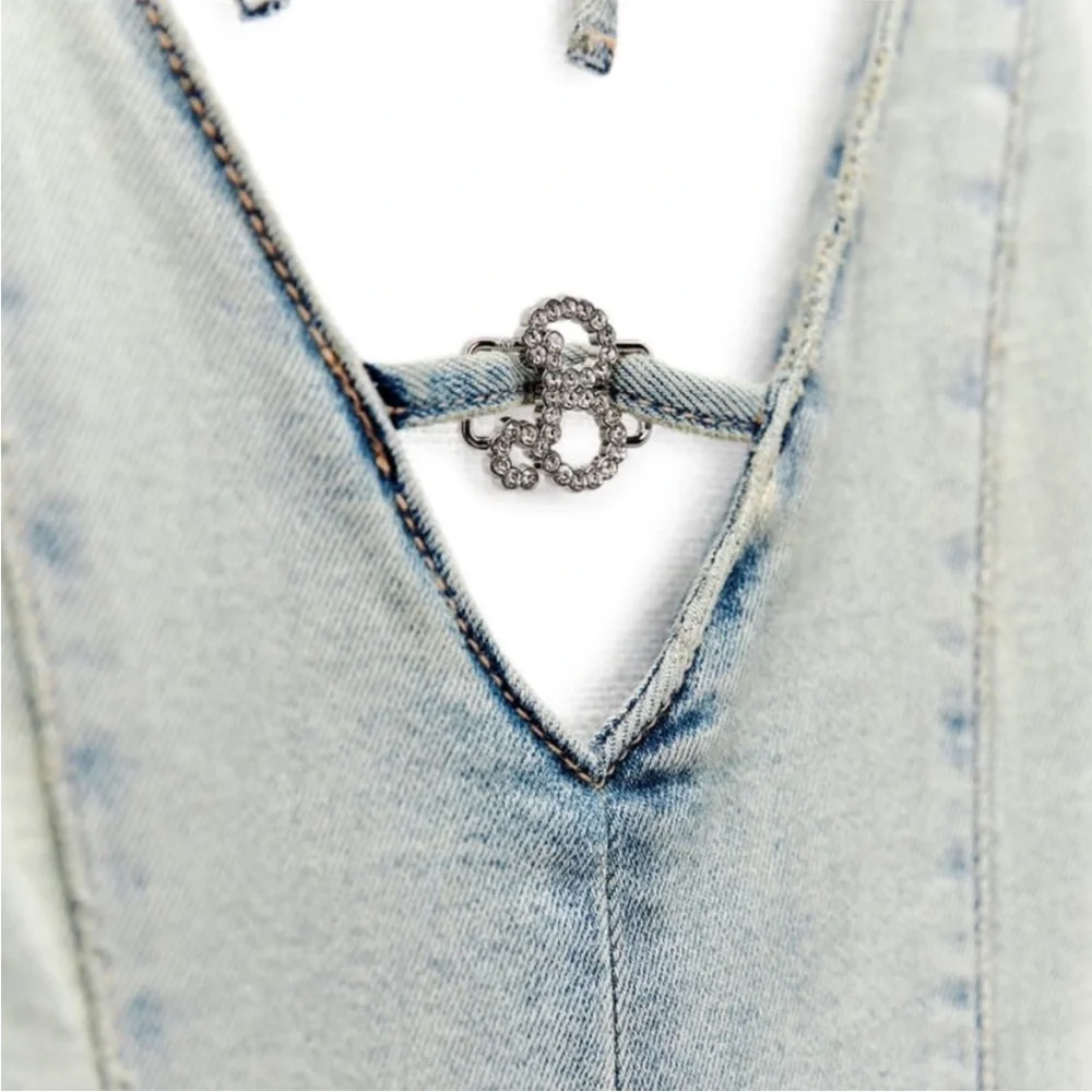 Zara BARBIE™ THE MOVIE ©WARNER BROS. DENIM HALTER JUMPSUIT - Picture 7 of 7